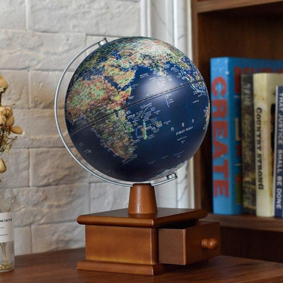 Globe Terrestre - Boîte de rangement en bois