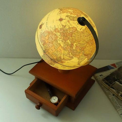 Globe Terrestre (23 cm) - Boîte de rangement en bois