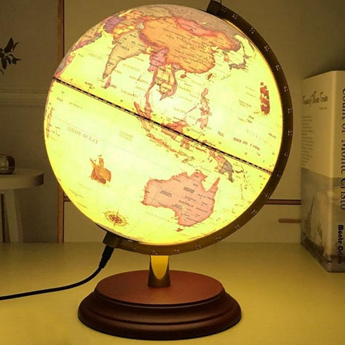 Globe terrestre lumineux Neon Classic - Lampe globe terrestre bleu  classique
