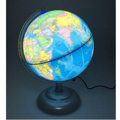 Globe Terrestre Lumineux (Support Argent)