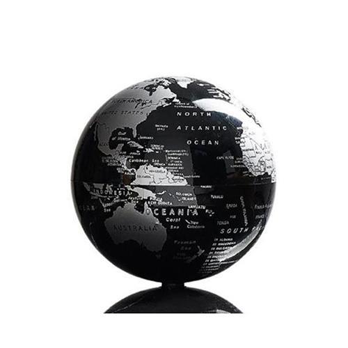 Globe Terrestre  Noir & Argent