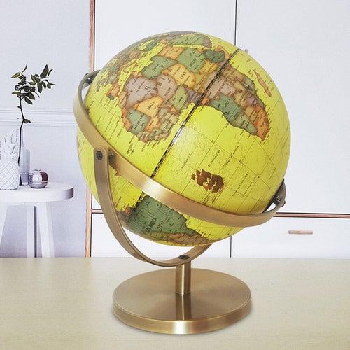 Globe Terrestre Décoratif Rotatif à 720° de Style Vintage Couleur