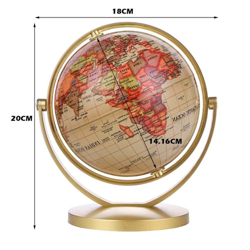 Globe terrestre anglais de 14,1 cm avec support rotatif à 360 degrés pour  l'enseignement de la géographie