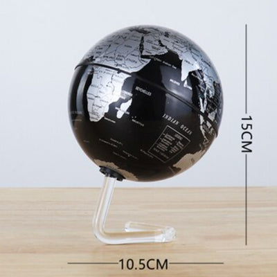 Globe Terrestre - Socle design (Noir & Argent)