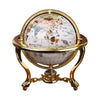 Globe Terrestre Vintage - Sphère blanche - Structure couleur or