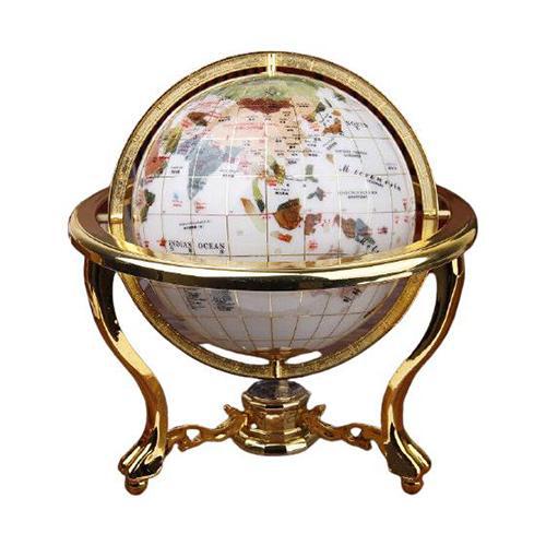 Mappemonde Phileas style Vintage globe terrestre de bureau blanc avec base  dorée