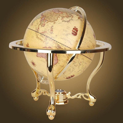 Globe Terrestre Vintage - Sphère rétro - Support couleur Or