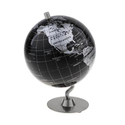 Globe Terrestre design - Noir & Argent