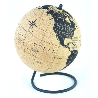 Globe Terrestre en Liège - Continents bleu marine (35 cm)