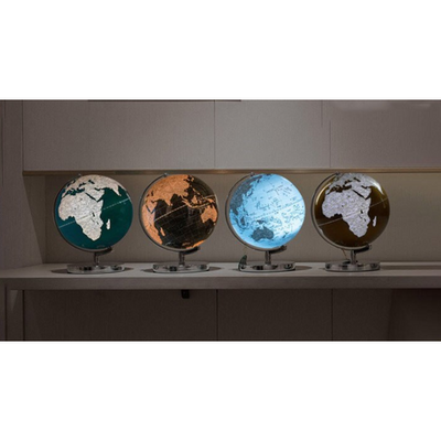 Globe Terrestre métallique chromé (Vert)