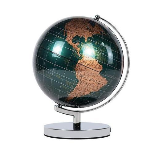 Globe Terrestre métallique chromé (Vert)