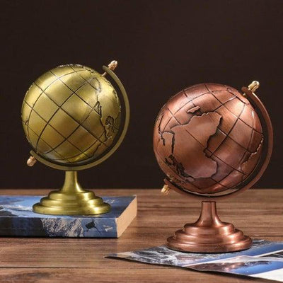 Globe terrestre en laiton (Couleur or)