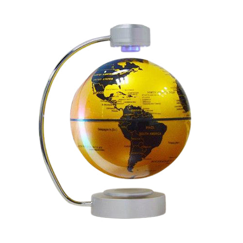 Magnetic land Globe TERRE lumineux en lévitation PM sur base bois GEOMINI  pas cher 
