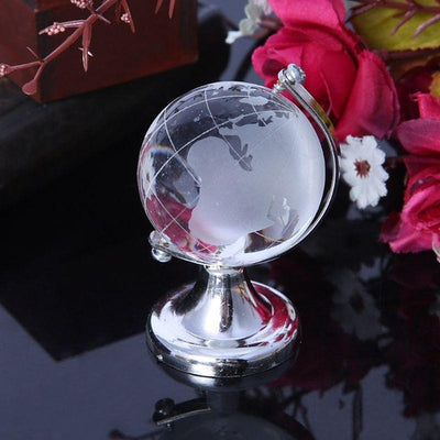 Mini Globe Terrestre cristal argent