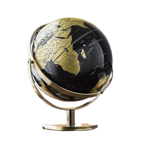 Globe terrestre décoratif en métal doré
